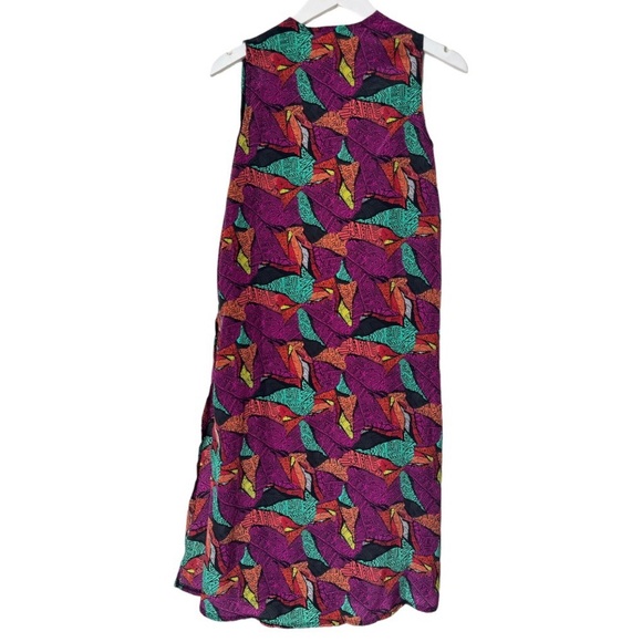 LULAROE Joy Open Front Duster Length Kimono Vest Purple Multi Print Size Small - Picture 9 of 10